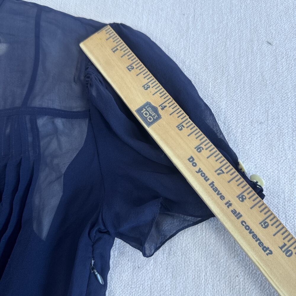Polo Ralph Lauren Silk Dress Womens 6 Navy Dress With Overlay NWT MSRP$598 - Picture 15 of 16